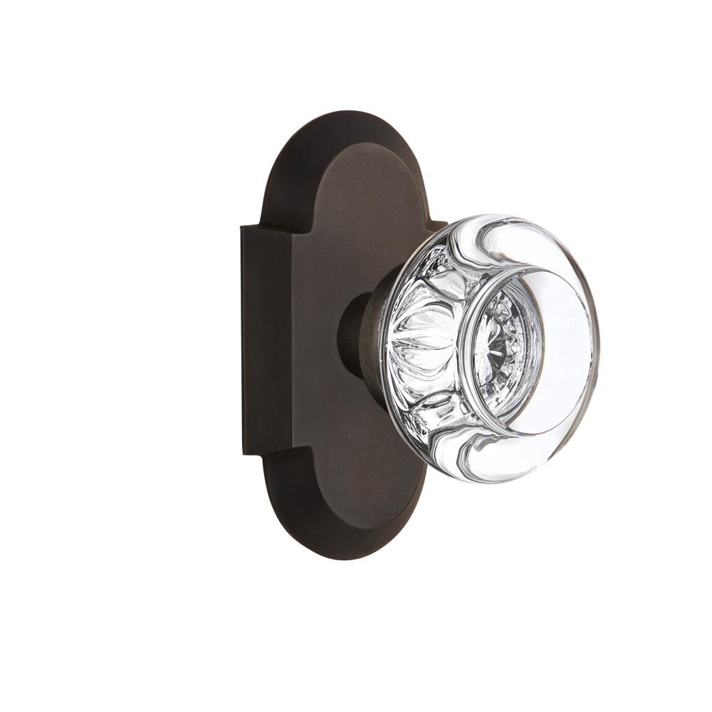 Nostalgic Warehouse COTRCC Double Dummy Knob Cottage Plate with Round Clear Crystal Knob in Oil